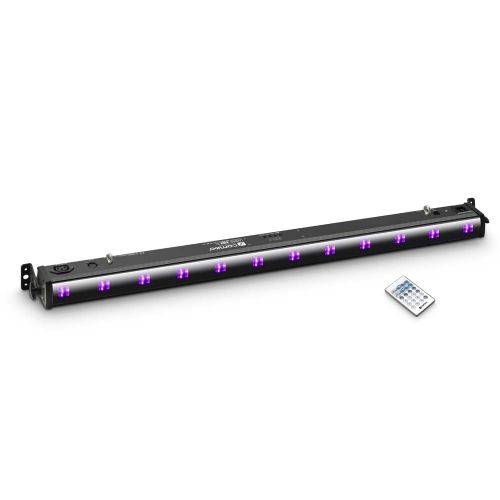 0 Cameo UV BAR 200 IR - Barra a 12 LED UV da 3 W in alloggiamento nero LED con telecomando IR