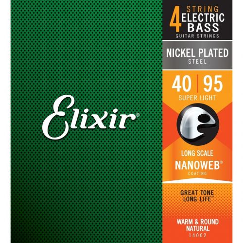  Elixir 14002 ELECTRIC BASS NICKEL PLATED STEEL NANOWEB Corde / set di corde per basso