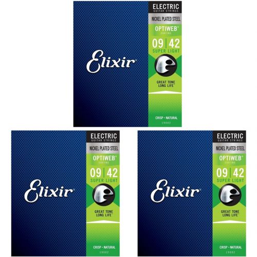 Elixir 19002 Optiweb Super Light 009/042 (Pack 3)