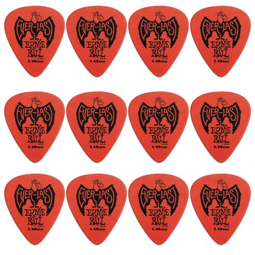 Ernie Ball - 9194 Plettri Everlast Red 1.14mm Busta da 12