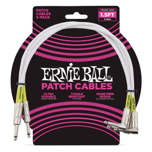 Ernie Ball 3 Cavi Patch Bianchi 45cm
