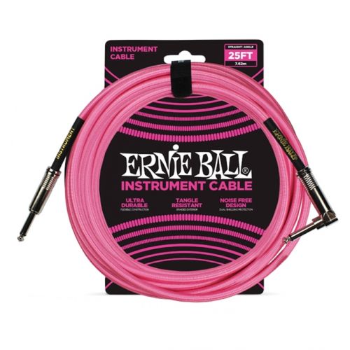 Ernie Ball Cavo per Strumenti Neon Pink 7.62mt