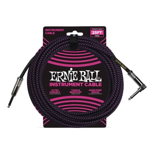 Ernie Ball Cavo per Strumenti Black/Neon Purple 7.62mt