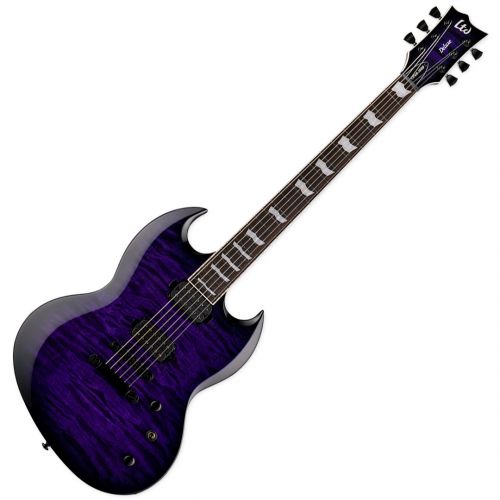 ESP LTD Viper-1000 See Thru Purple Sunburst - Chitarra Elettrica Tipo Diavoletto