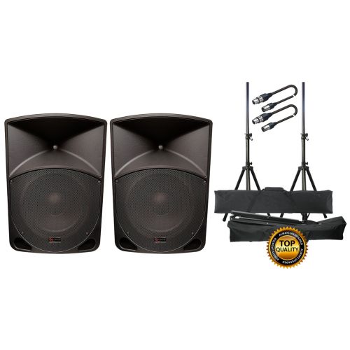EXTREME Impianto Audio Completo Diffusori Attivi / Stand / Cavi XLR/XLR Bundle