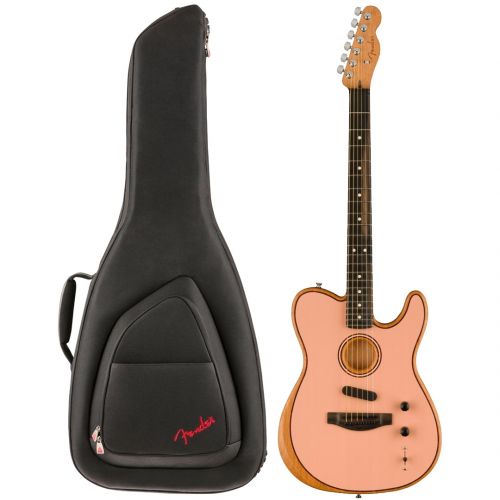Fender American Acoustasonic Telecaster Ebony Shell Pink