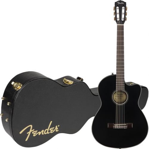 Fender CN-140SCE Nylon Thinline WN Black con Case