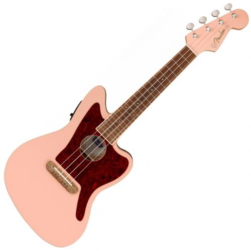 Fender Fullerton Jazzmaster Uke, Walnut Fingerboard, Tortoiseshell Pickguard, Shell Pink
