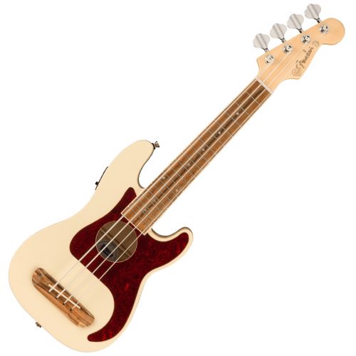 Fender Fullerton Precision Bass Uke, Walnut Fingerboard, Tortoiseshell Pickguard, Olympic White