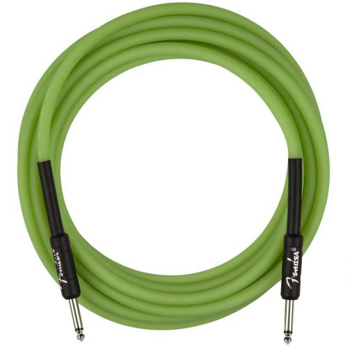 FENDER Professional Glow in the Dark Cable, Green, 10'