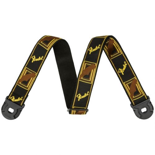 Fender Quick Grip Locking End Strap, Black, Yellow and Brown, 2"