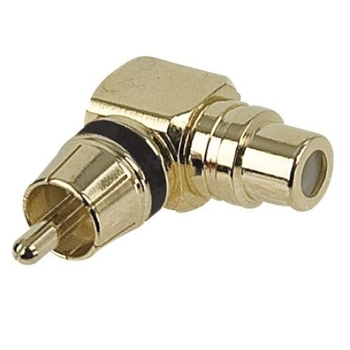 DAP RCA Male to RCA Female 90° ADAPter Anello Nero