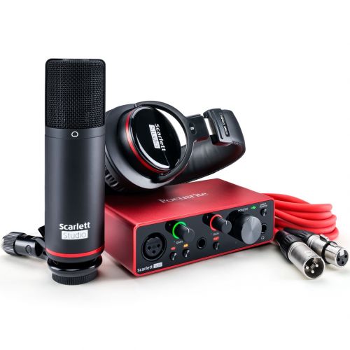 Focusrite Scarlett Solo Studio 3rd Gen - Interfaccia Audio USB 2in/2out con Cuffie e Microfono a Condensatore