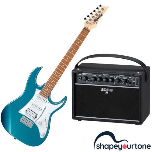 IBANEZ GRX40 Metallic Light Blue + BOSS Katana-Mini X