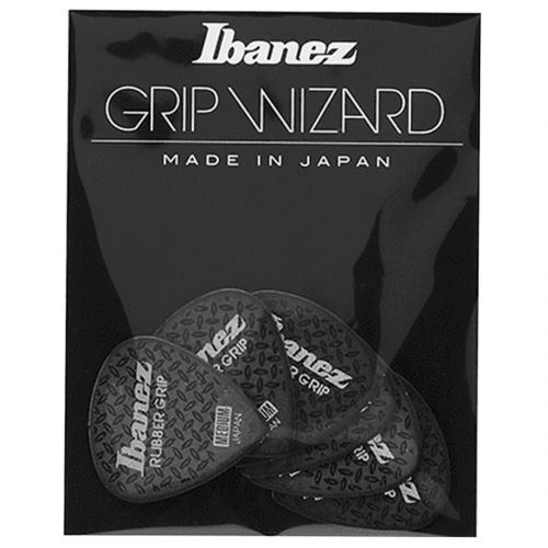 Ibanez PPA16MRG-BK - Plettri Neri Grip Wizard Rubber Grip 0.8mm 6pz