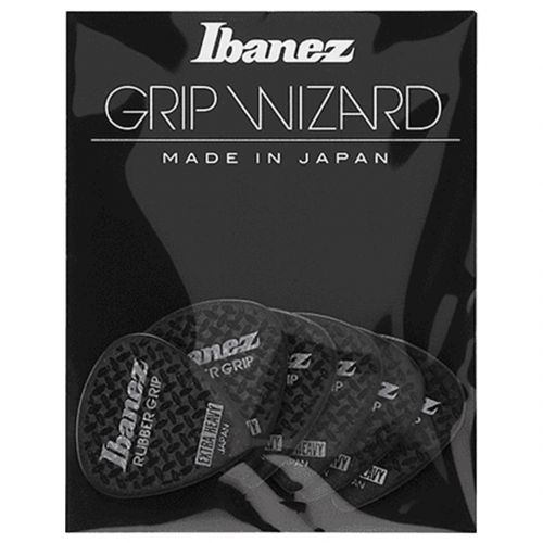 Ibanez PPA16XRG-BK - Plettri Neri Grip Wizard Rubber Grip 1.2mm 6pz