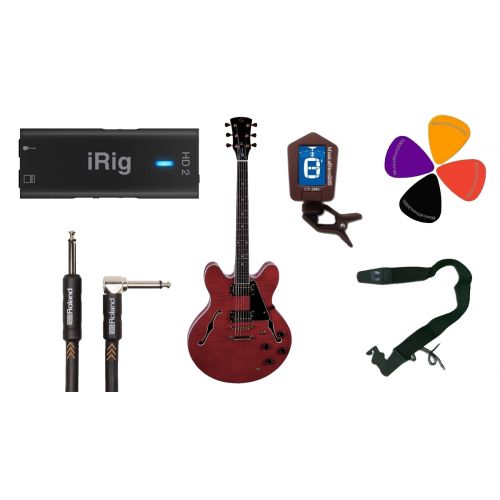 Guitar Recording Pack: iRig HD2 / Chitarra Elettrica Semiacustica / Accessori