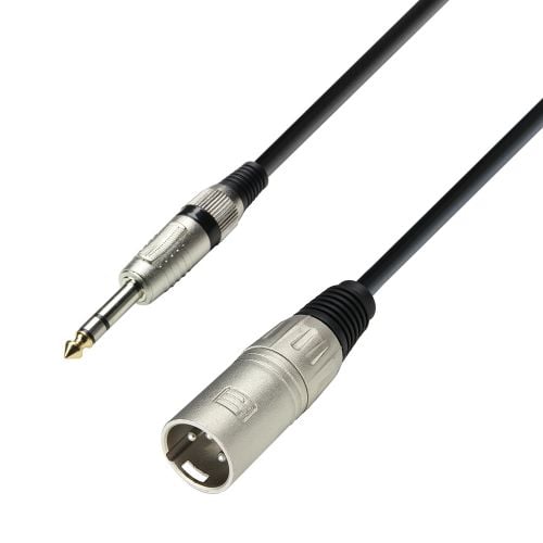 0 Adam Hall Cables K3 BMV 0600 - Cavo Microfono XLR maschio a Jack stereo da 6,3 mm 6 m