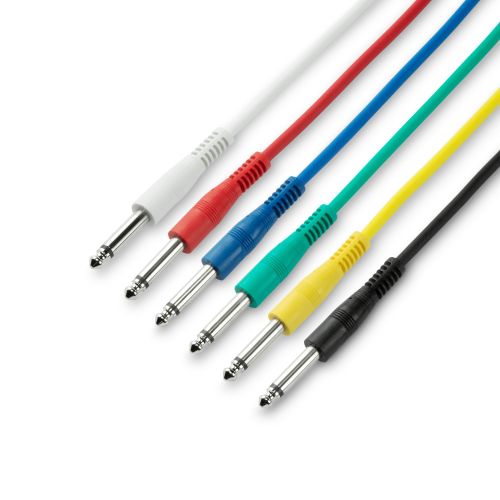 0 Adam Hall Cables 3 STAR IPP 0015 SET - Set di 6 cavi patch 6,3 mm Jack Mono 0,15 m