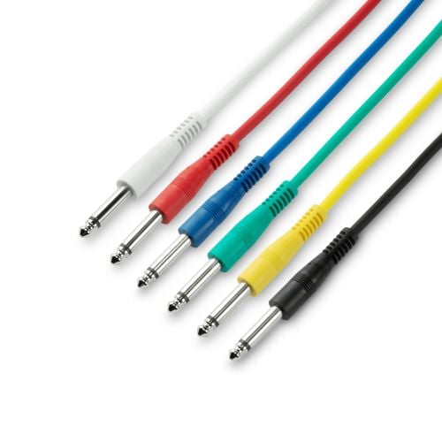Adam Hall Cables 3 STAR IPP 0030 SET - Set di 6 cavi patch 6,3 mm Jack Mono 0,30 m