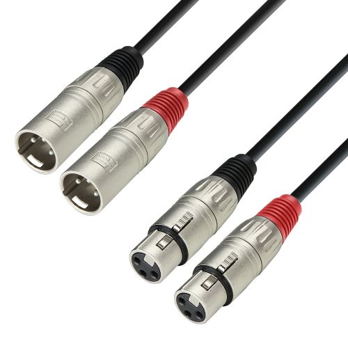 0 Adam Hall Cables K3 TMF 0600 - Cavo audio 2 x connettore XLR a 2 x presa XLR, 6 m