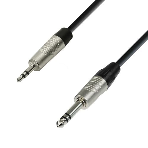 Adam Hall Cables 4 STAR BVW 0150 - Cavo audio bilanciato REAN© da 1,5 m con jack stereo da 3,5 mm a 6,3 mm