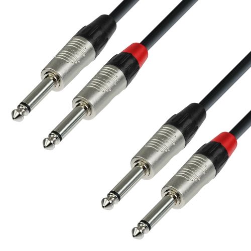 Adam Hall Cables K4 TPP 0090 - Cavo audio REAN 2 x jack mono da 6,3 mm a 2 x jack mono da 6,3 mm 0,9 m