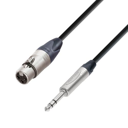 Adam Hall Cables K5 BFV 0050 - Cavo microfono Neutrik XLR femmina a jack stereo da 6,3 mm 0,5 m