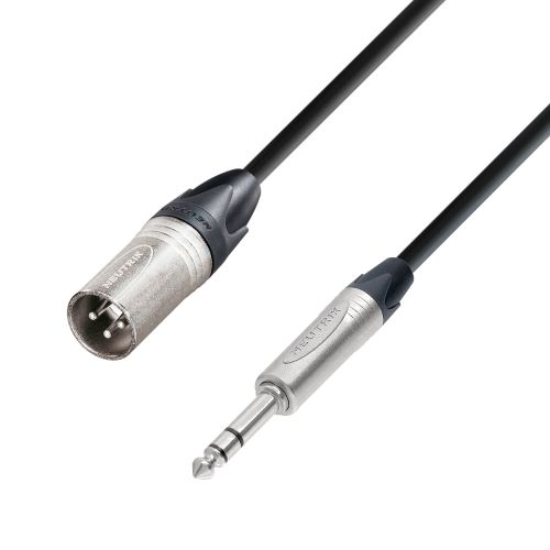 Adam Hall Cables K5 BMV 0050 - Cavo microfono Neutrik XLR maschio a jack stereo da 6,3 mm 0,5 m