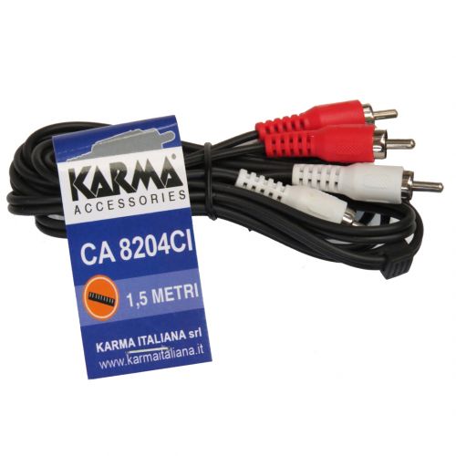1 Karma CA 8204CI Cavo Audio RCA/RCA Nero 1,5mt (25 Pezzi)