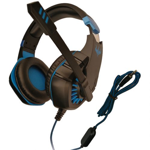 Karma P 40BL Cuffia Gaming con Microfono Cavo 1.2mt Usb Nera-Blu