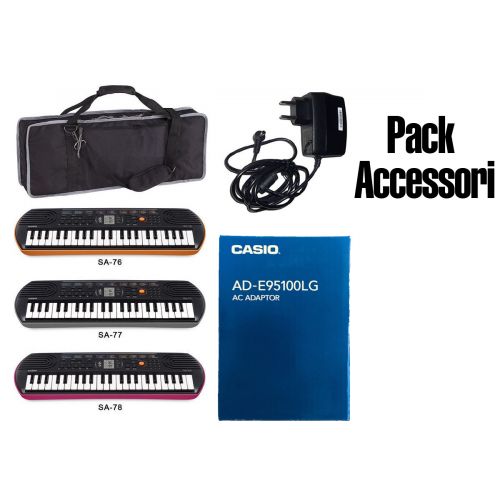Accessori Pack Alimentatore / Custodia KeyBag / MiniBag Casio per Tastiere / Pianola SA76 / 77 / 78