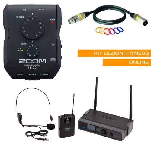 Kit per Lezioni Fitness Online con Microfono ad Archetto Wireless