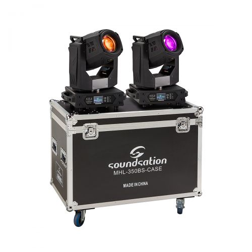 0 SOUNDSATION - Set 2 Teste Mobili Beam&Spot con lampada standard 17R da 350W e Flight case
