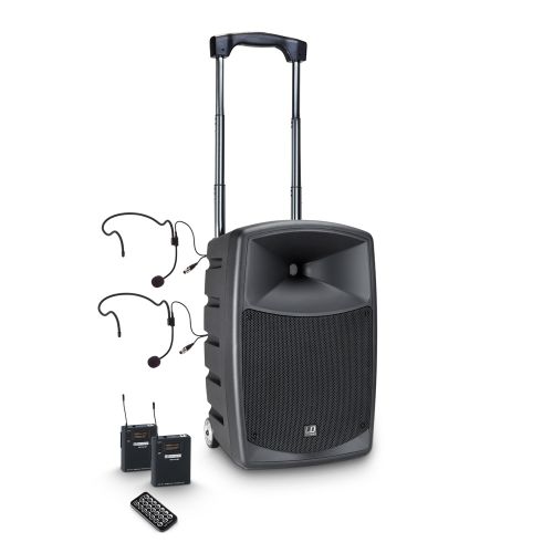 0 LD Systems ROADBUDDY 10 BPH 2 - Battery-Powered Bluetooth Speaker with Mixer, 2 Bodypack and 2 Headsets