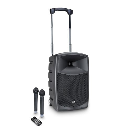 0 LD Systems ROADBUDDY 10 HHD 2 - Battery-Powered Bluetooth Speaker with Mixer and 2 Wireless Microphones