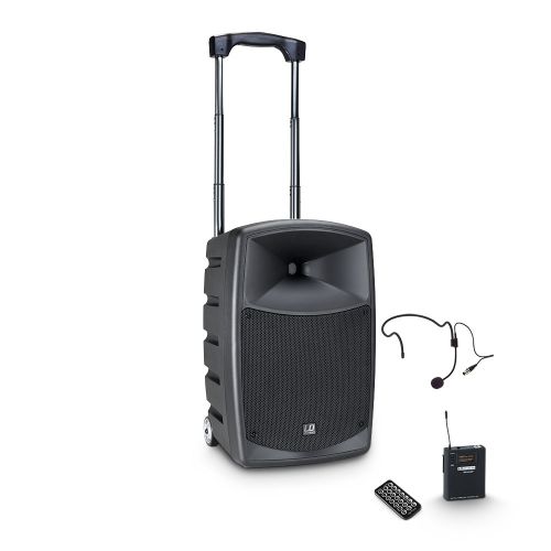 0 LD Systems ROADBUDDY 10 HS - Altoparlante Bluetooth alimentato a batteria con mixer, bodypack e cuffia