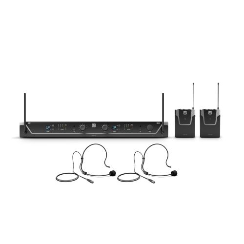 0 LD Systems U306 BPH 2 - Dual - Sistema microfonico senza fili con 2 x Bodypack e 2 x Auricolari - 655 - 679 MHz