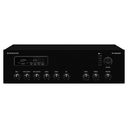 Monacor PA-806DMP - Ampli-Mixer 100V 60W Mono con MP3 Tuner