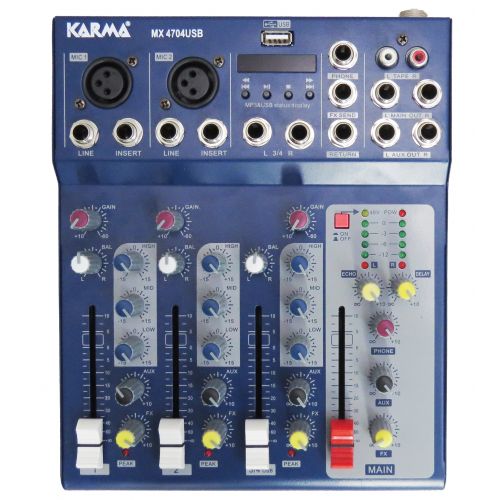 0 KARMA MX 4704USB Mixer microfonico a 4 canali