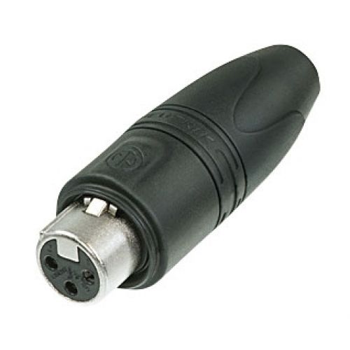 NEUTRIK XLR 3p. 'Heavy Duty' IP Connector Female Alloggiamento in metallo nero, contatti in argento