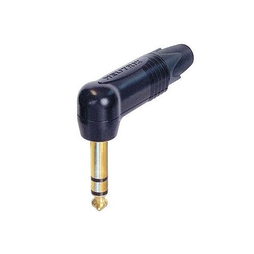 0 Neutrik NP3RX-B - 6.3 mm Angled Jack Plug 3 Pin Stereo male, black