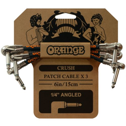 Orange Crush Kit 3 Cavi Patch Jack Angolati per Pedali 15cm