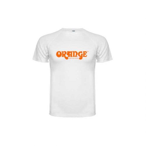Orange T-Shirt Bianca con Logo Arancio