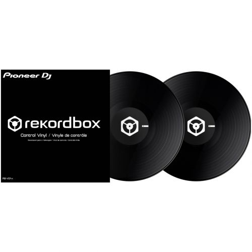 Pioneer RekordBox Coppia di Vinili di Controllo Neri per Giradischi DJ