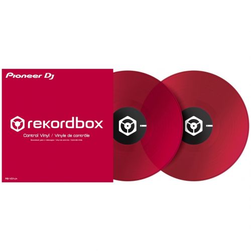 Pioneer RekordBox Coppia di Vinili di Controllo Rossi per Giradischi DJ