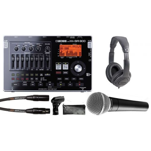 BOSS RECORDING PACK BR800 / SHURE SM58 / Cuffie Monitor / Cavo Microfonico 4.5mt in Omaggio!