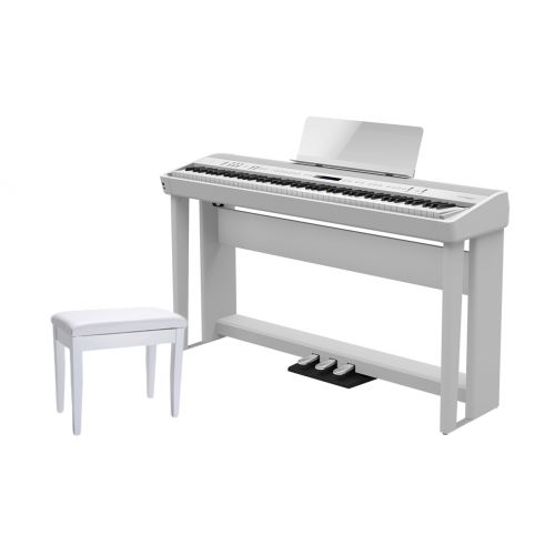 Roland FP 90 WH Set - Pianoforte Digitale / Stand / Pedaliera / Panchetta