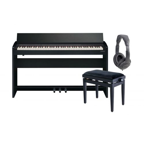 ROLAND F140R CB Pianoforte Digitale 88 Tasti Contemporary Black con Mobile / Cuffie Monitor Professionali / Panchetta Regolabile