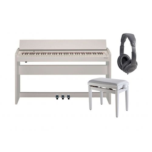 ROLAND F140R WH Pianoforte Digitale 88 Tasti Satin White con Mobile / Cuffie Monitor Professionali / Panchetta Regolabile